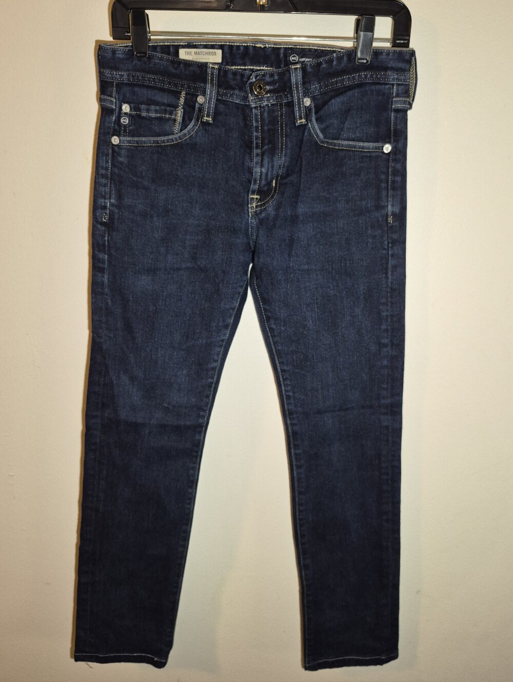 28) AG The Matchbox Slim Straight Dark Wash High Rise Denim Jeans